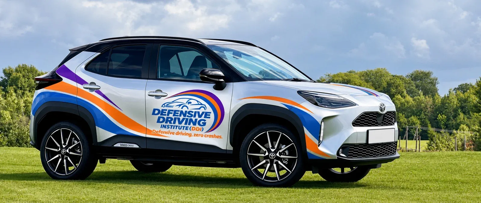 DDI branded Toyota Yaris Cross Hybrid dual-control driving school car
