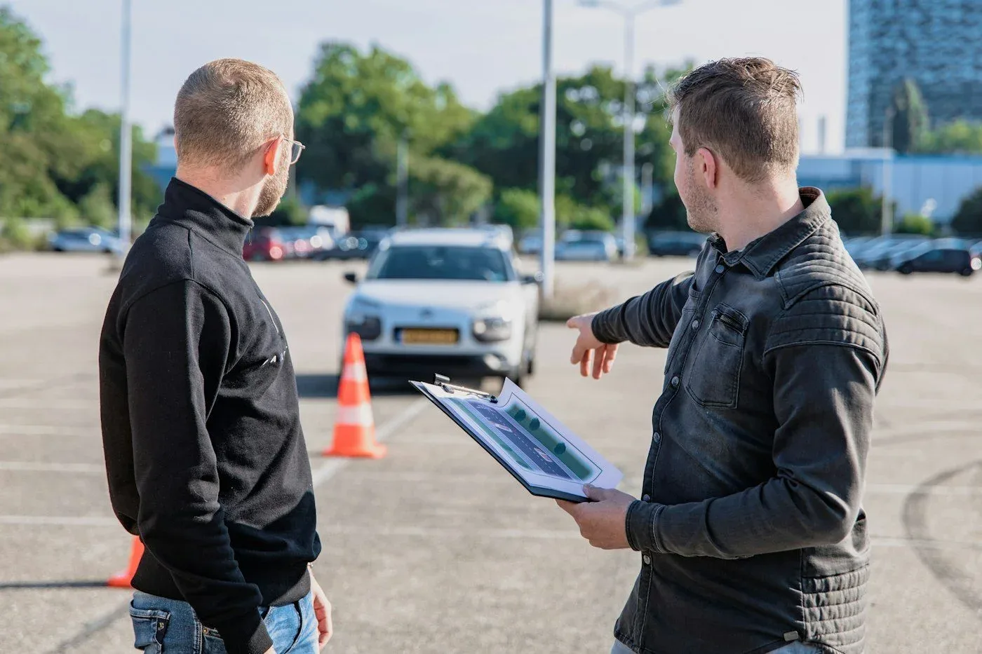 Driving instructor preparing a student for the Queensland practical driving test